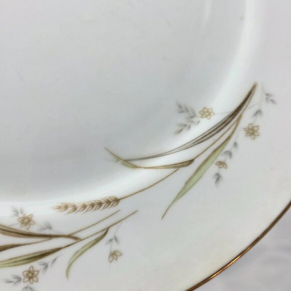 FOUR Fine China of Japan Golden Harvest Dinner Plates Gold Wheat Sprays on Rim - Picture 7 of 13